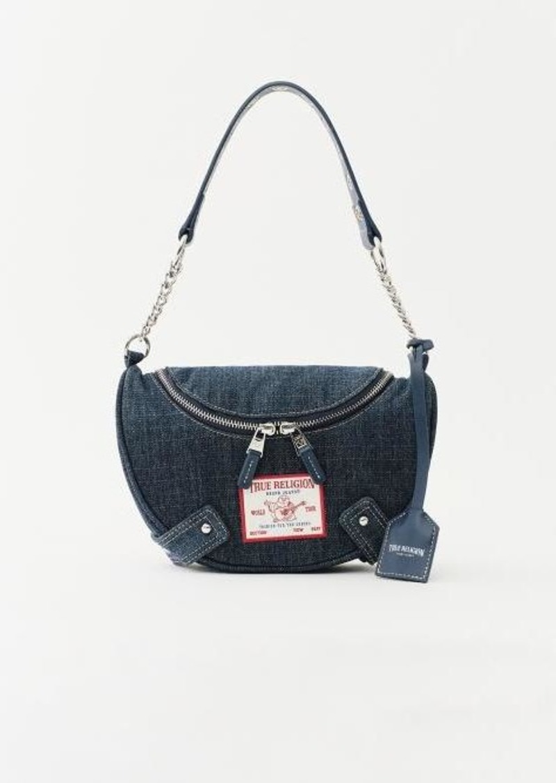 True Religion Chain Handle Denim Hobo Bag