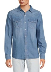 True Religion Chambray Logo Denim Shirt