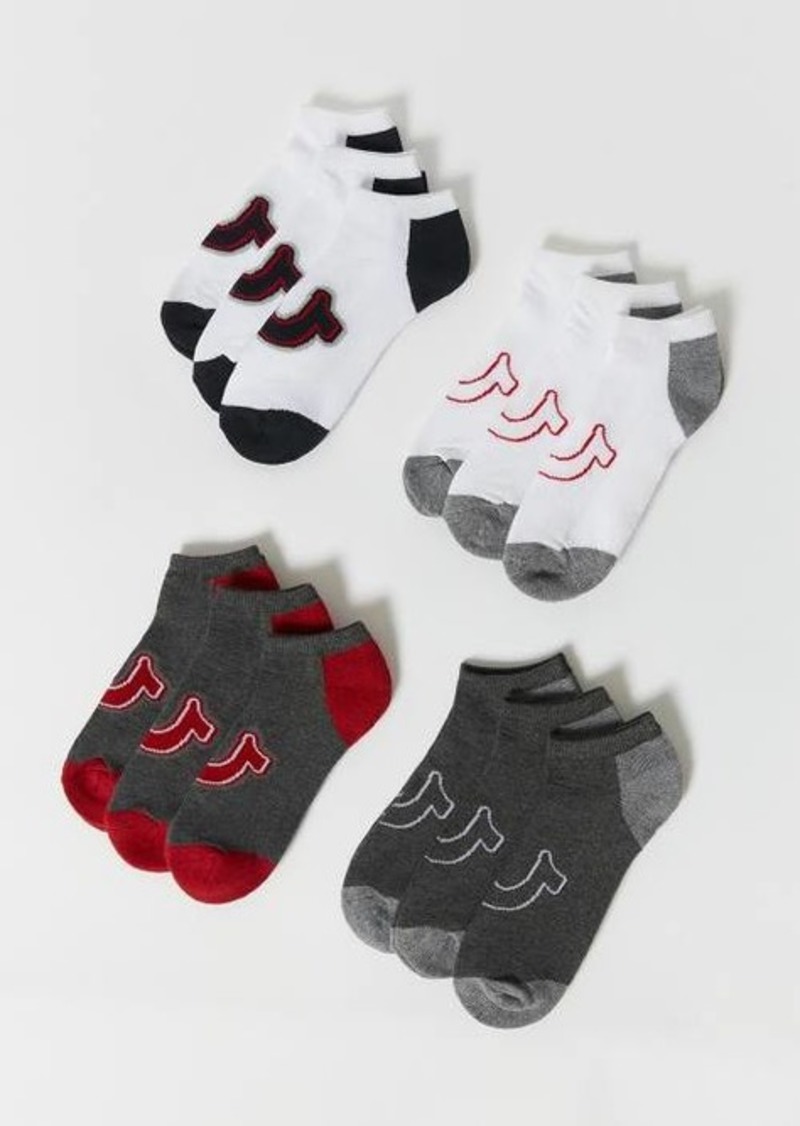 True Religion Colorblock Ankle Sock Set - 12 Pack