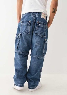 True Religion Men's Convertible Big T Zip Cargo Jean