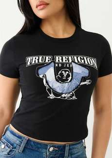 True Religion Distressed Jean Print Hs Stitched Baby Tee