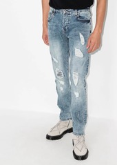 True Religion distressed ripped slim-fit jeans