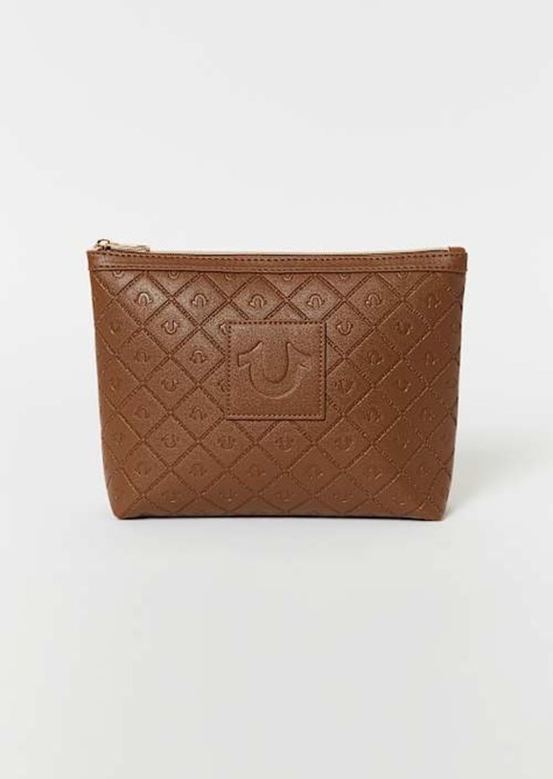 True Religion Embossed Horseshoe Cosmetic Bag