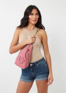 True Religion Faux Suede Stitched Sling Bag
