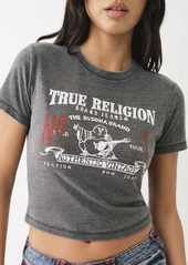 True Religion Women's Heritage Burnout Baby T-Shirt