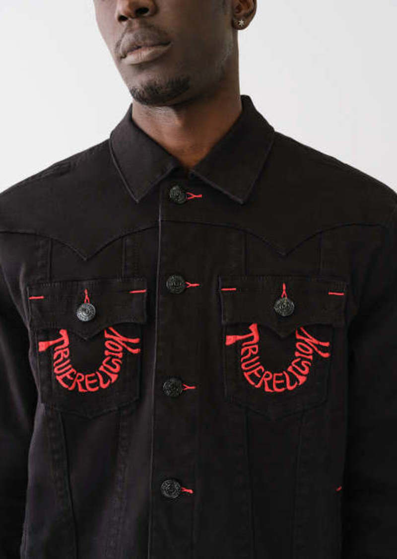 True Religion Men's Jimmy Embroidered Horseshoe Jacket