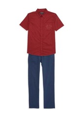 True Religion Little Boy's 2-Piece Button Up Shirt & Jeans Set