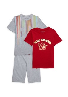 True Religion Little Boy's 3-Piece Tee & Shorts Set