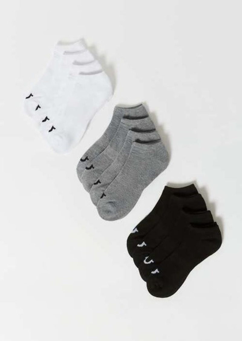 True Religion Logo Ankle Sock Set - 12 Pack