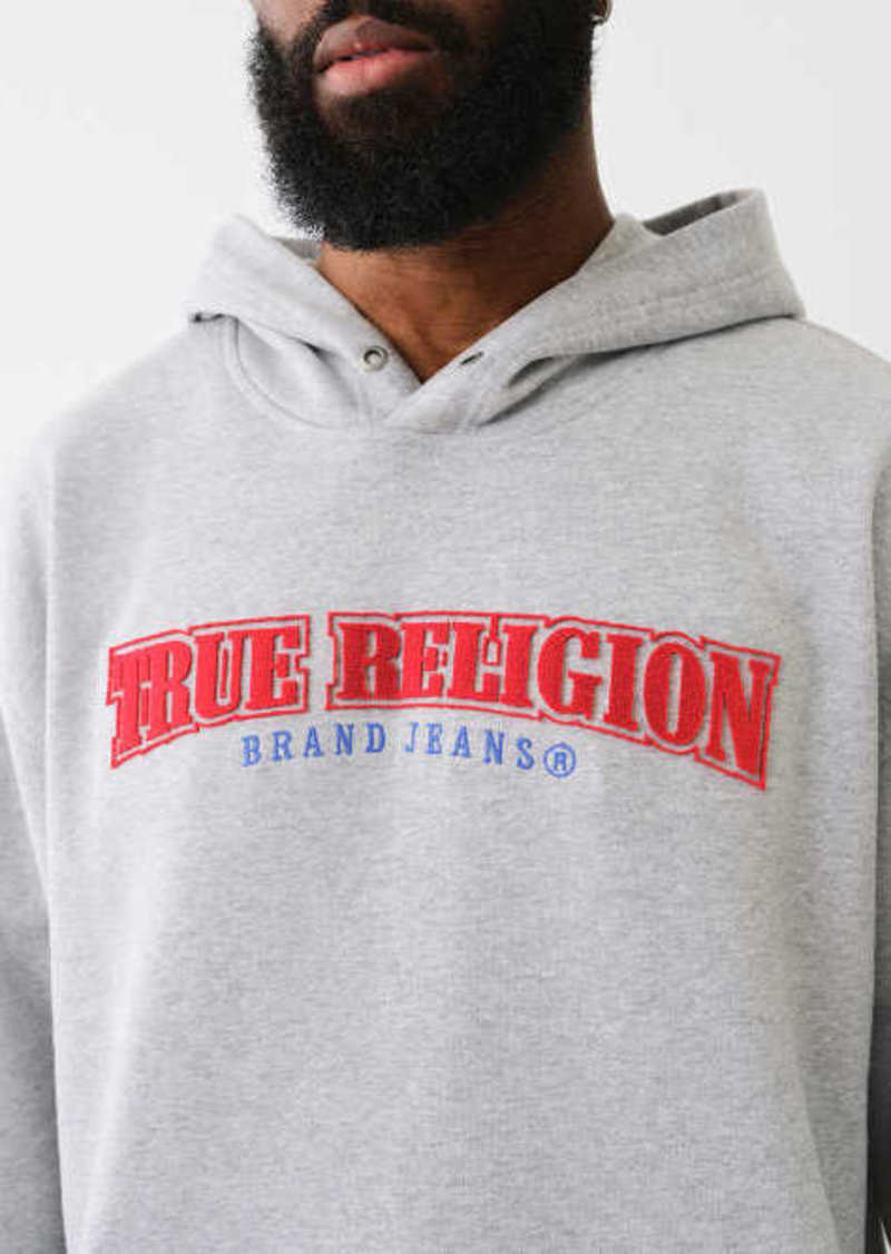 True Religion Men's Arch Logo High Pile Hoodie