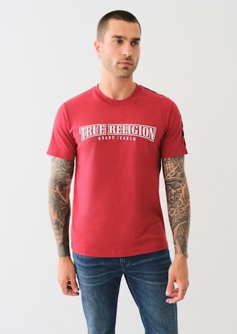 True Religion Men's Arched Logo Tape Trim T-Shirt