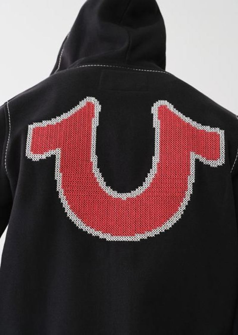 True Religion Big T Cross Stitch Zip Hoodie