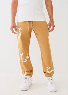 True Religion Men's Big T Warped Puff Print Logo Jogger