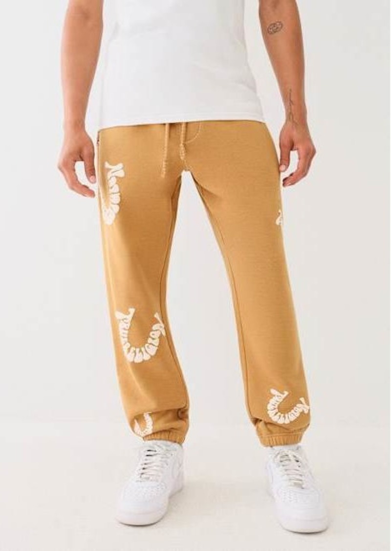 True Religion Big T Warped Puff Print Logo Jogger