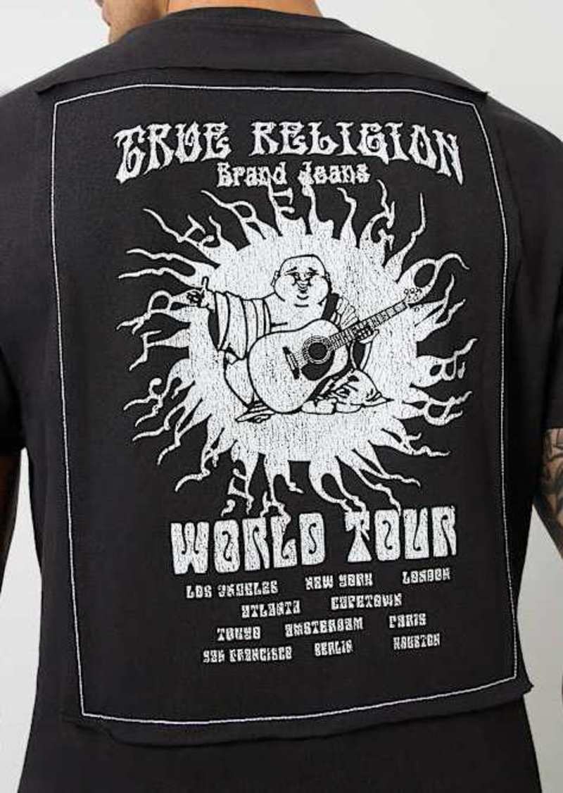 True Religion Men's Blazing World Tour Logo Applique T-Shirt