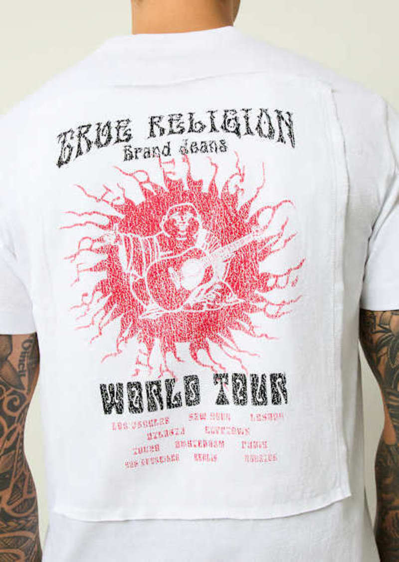 True Religion Men's Blazing World Tour Logo Applique T-Shirt