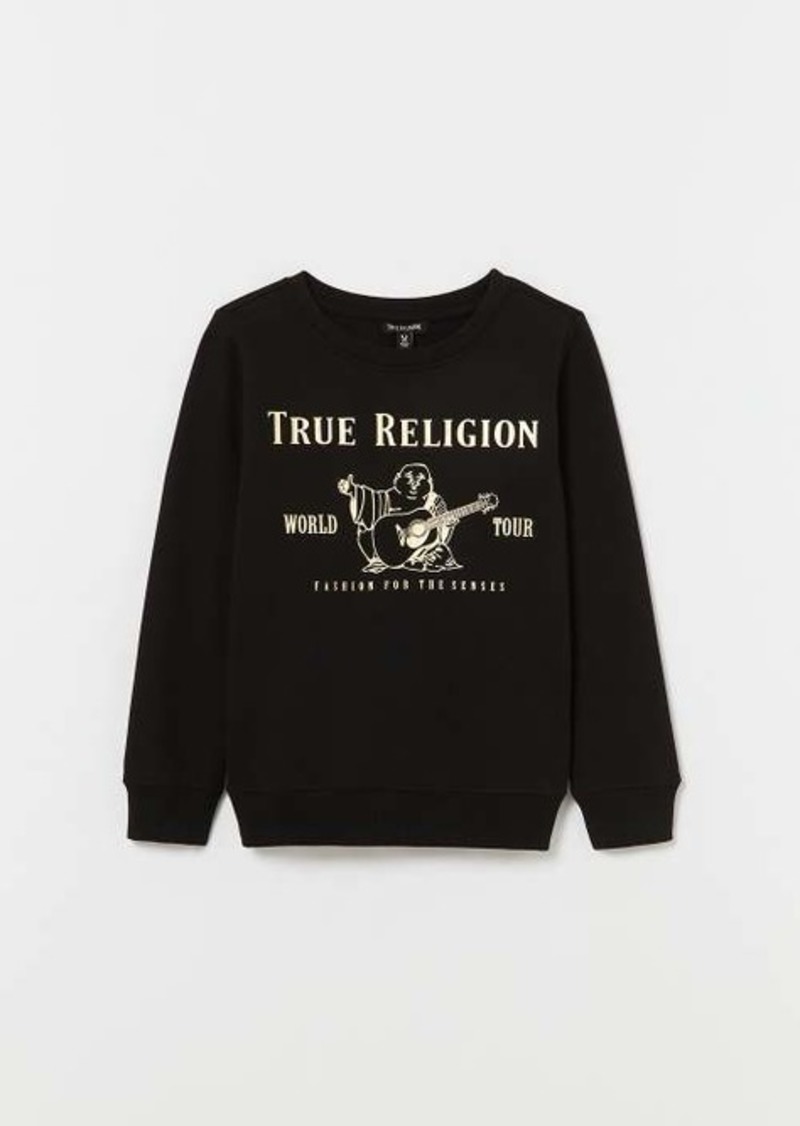 True Religion Men's Boys Foil Buddha Logo Sweatshirt