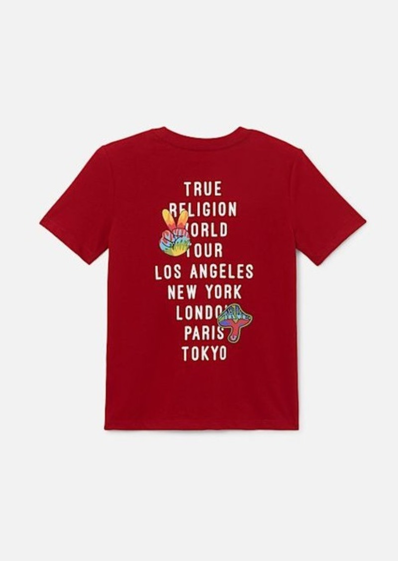 True Religion Men's Boys Groovy Print Tour T-Shirt