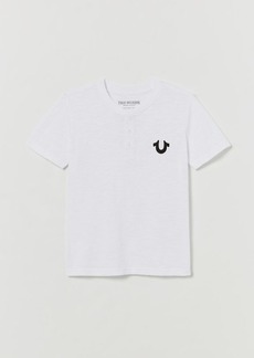 True Religion Men's Boys Horseshoe Logo Henley Shirt
