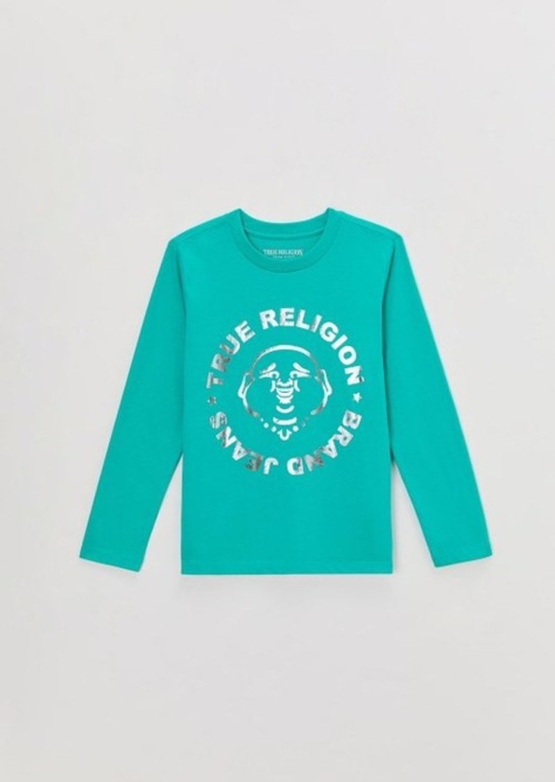 True Religion Men's Boys Long Sleeve Logo T-Shirt