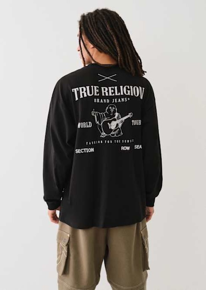 True Religion Men's Buddha Logo Long Sleeve T-Shirt