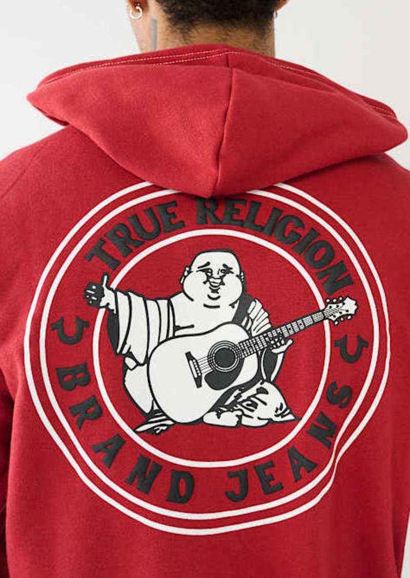 True Religion Men's Buddha Logo Seal Zip Hoodie