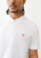 True Religion Men's Buddha Patched Logo Polo Shirt