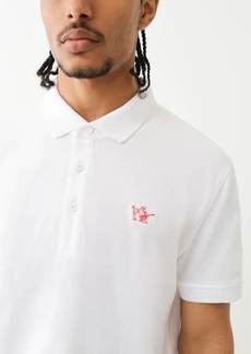 True Religion Men's Buddha Patched Logo Polo Shirt