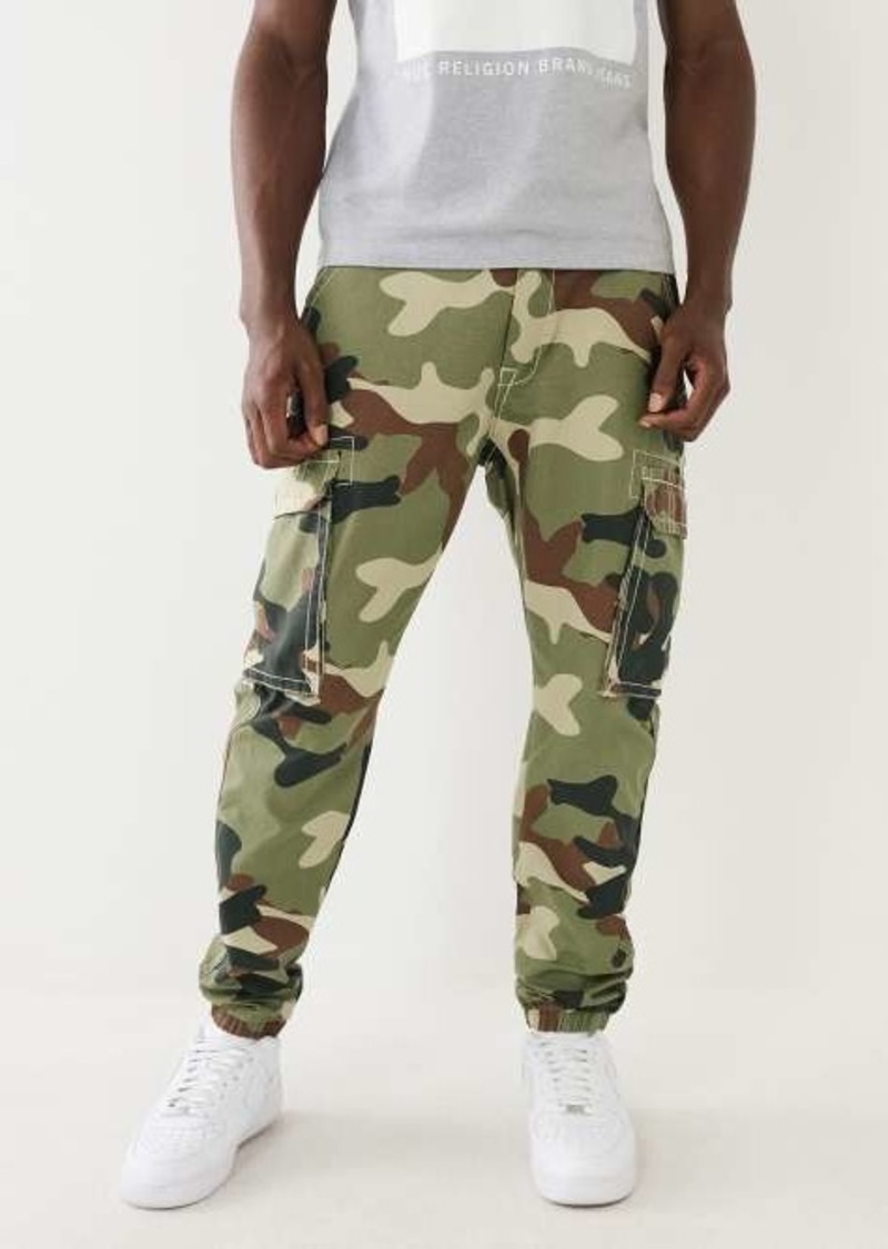 True Religion Men's Camo Big T Cargo Jogger Pant