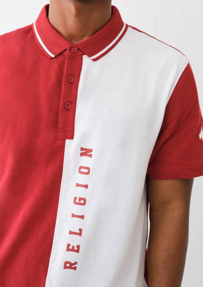 True Religion Men's Colorblock Logo Polo Shirt