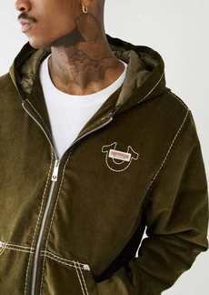 True Religion Men's Corduroy Big T Hooded Jacket
