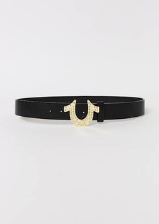 True Religion Men's Crystal Horseshoe Buckle Belt