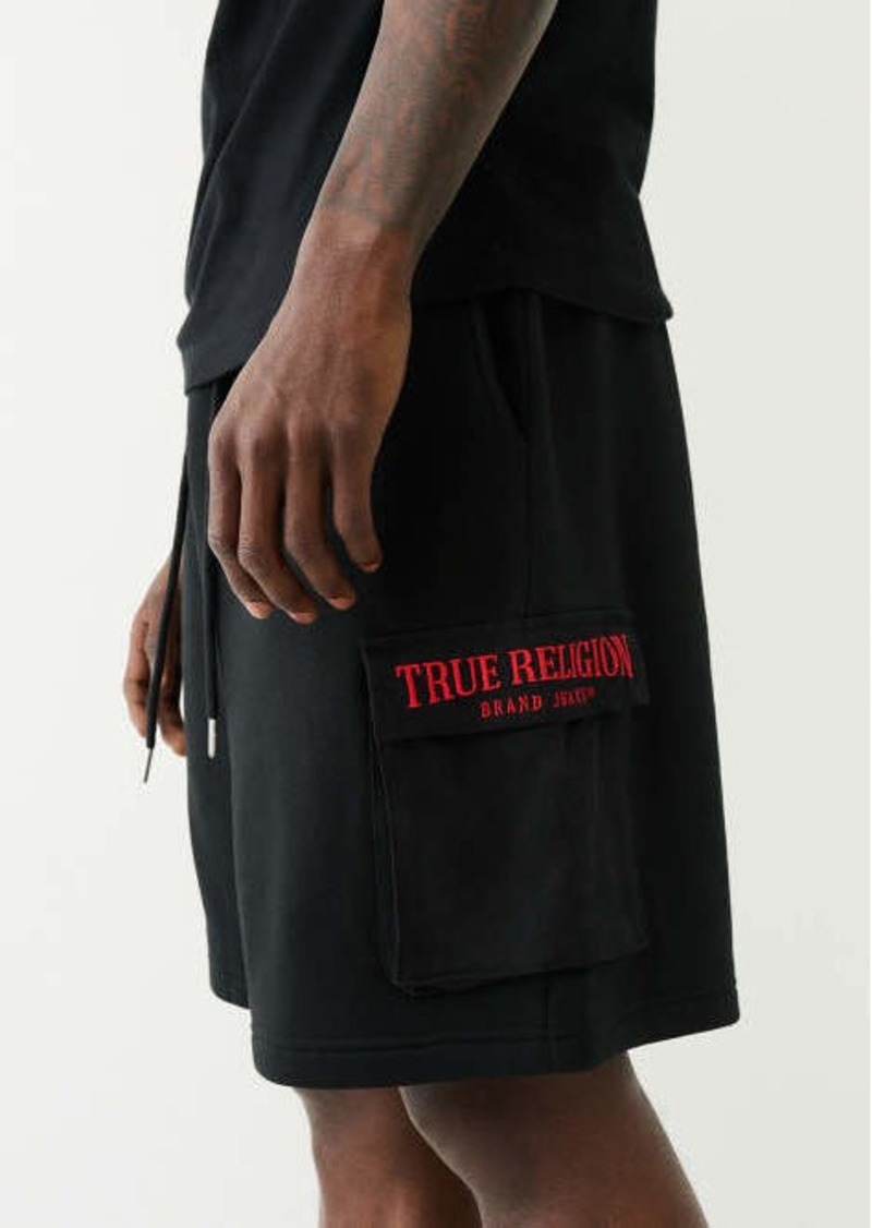 True Religion Men's Embroidered Logo Cargo Sweat Short