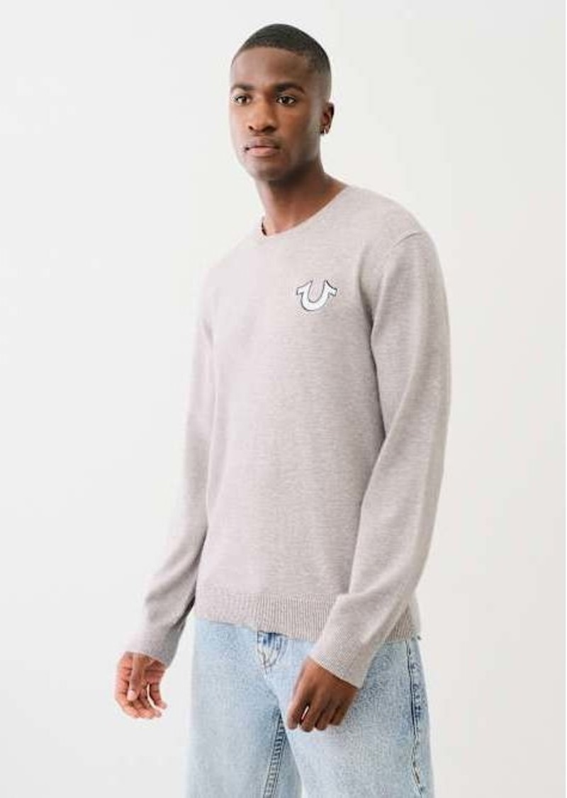 True Religion Men's Embroidered Logo Crew Sweater