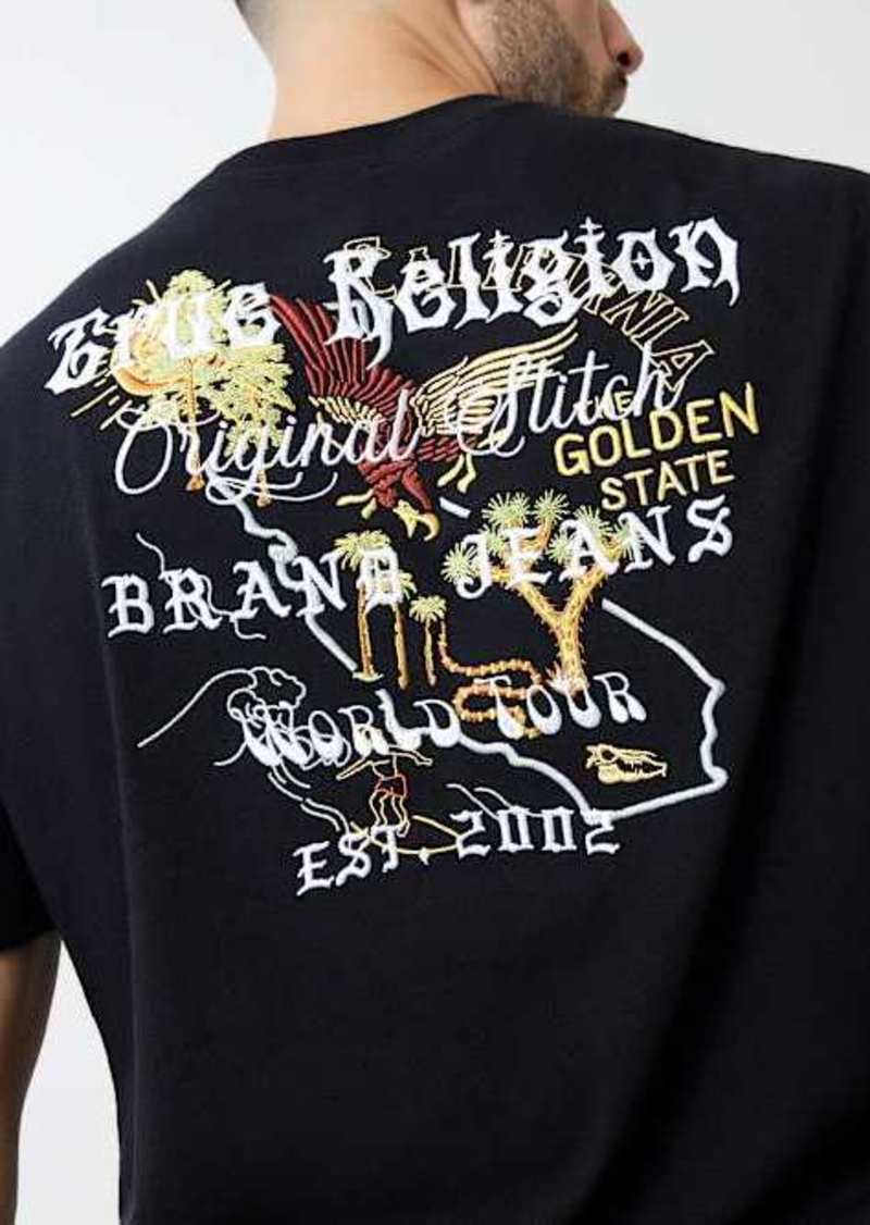 True Religion Men's Embroidered Nature Logo Heavyweight T-Shirt