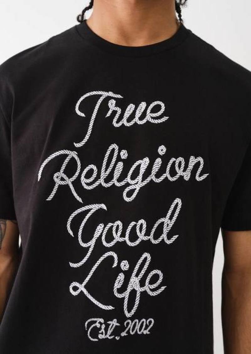 True Religion Men's Embroidered Rope Logo T-Shirt