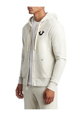 mens flocked buddha zip up hoodie