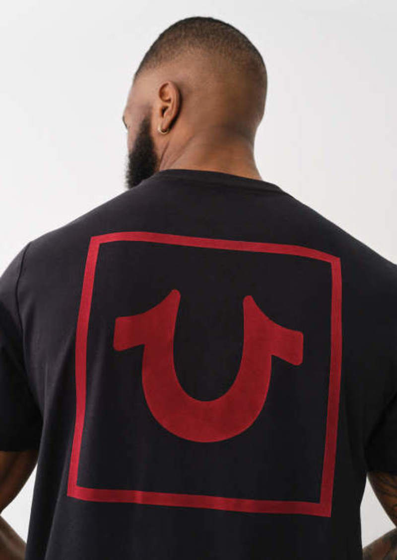 True Religion Men's Flocked Horseshoe Logo T-Shirt