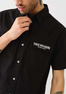True Religion Men's Embroidered Logo Utility Shirt