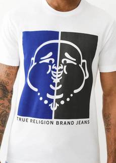 True Religion Men's Flocked Split Buddha Face Tee