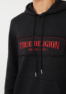 True Religion Men's Frayed Arch Logo Hoodie