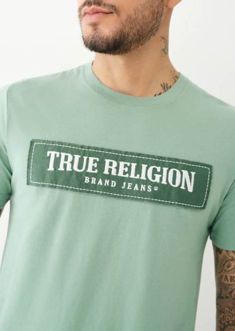 True Religion Men's Frayed Logo Applique Tee