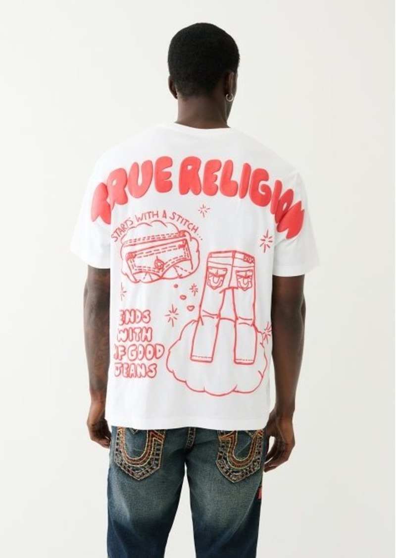True Religion Men's Good Mf Jeans Puff Print Tee