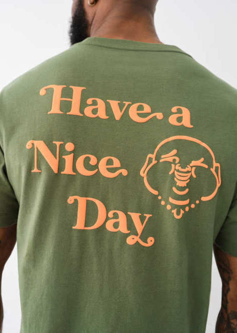 True Religion Men's Have A Nice Day Puff Print Tee