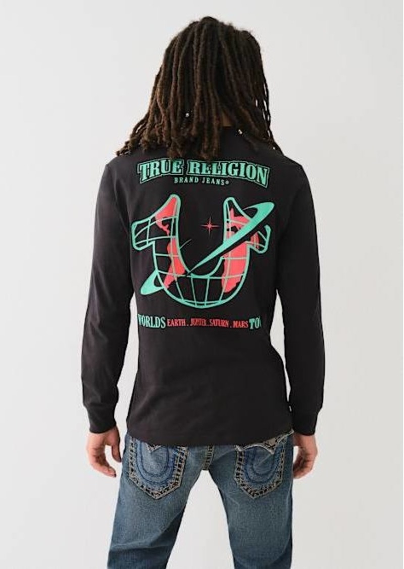 True Religion Men's High Density Space Long Sleeve T-Shirt