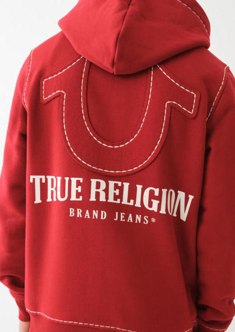 True Religion Men's Horseshoe Applique Super T Fleece Hoodie