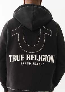 True Religion Men's Horseshoe Applique Super T Fleece Hoodie