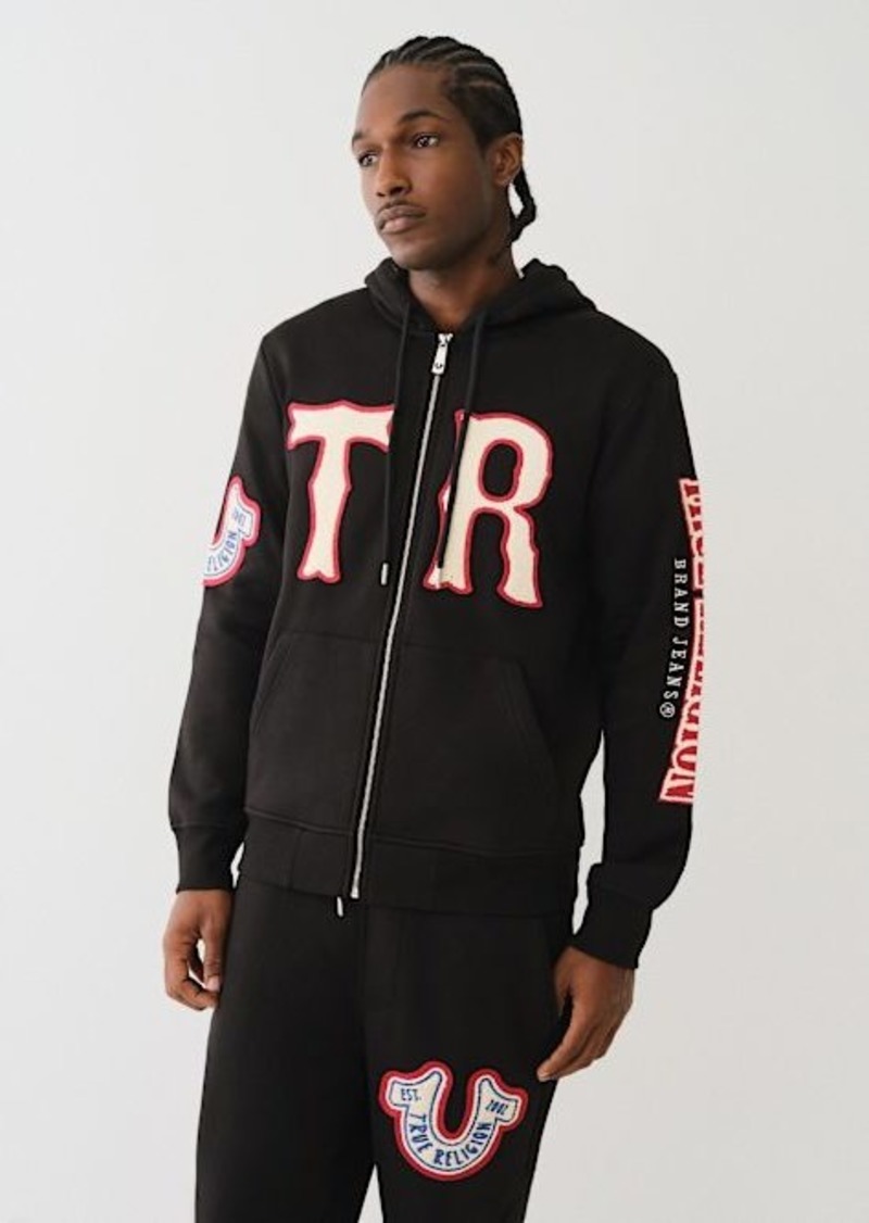 True Religion Men's Horseshoe Patch Zip Hoodie