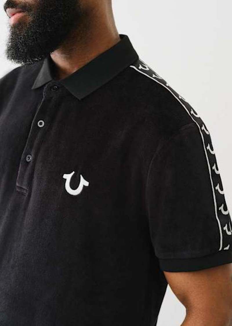 True Religion Men's Horseshoe Velour Polo Shirt