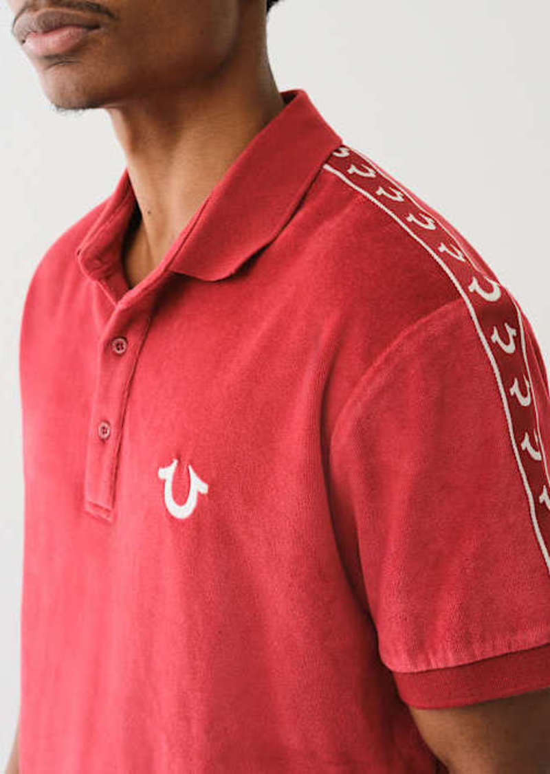 True Religion Men's Horseshoe Velour Polo Shirt